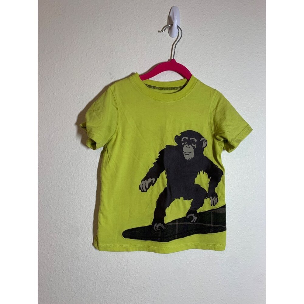 Carter's Monkey Graphic T-Shirt Crew Neck Casual Bots Size 4T Yellow